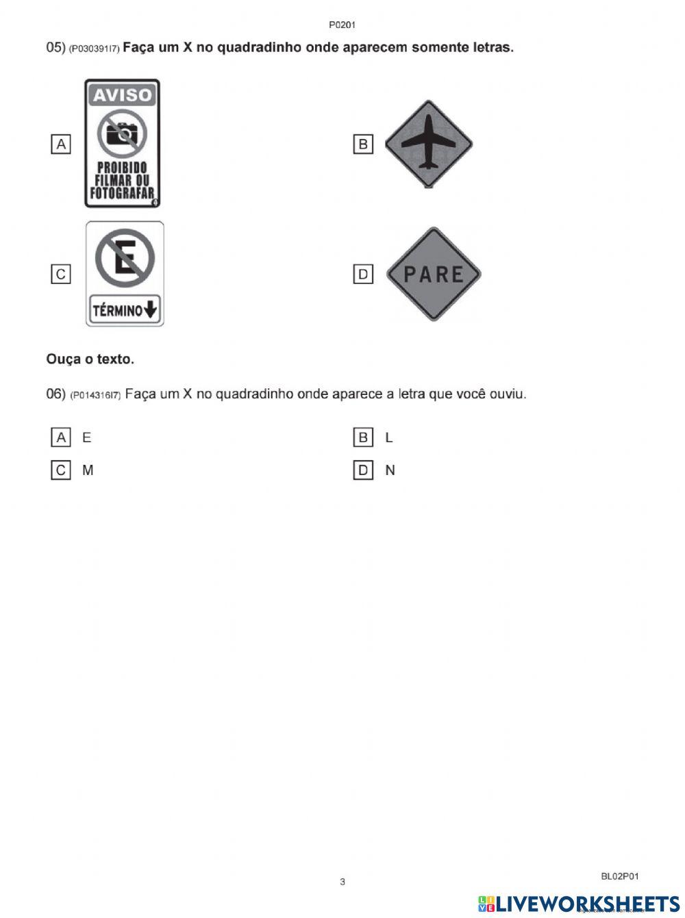 Avaliação diagnóstica português primeira parte