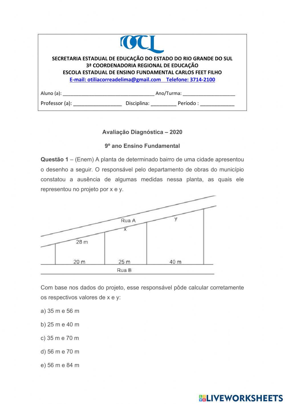 Avaliação Diagnóstica