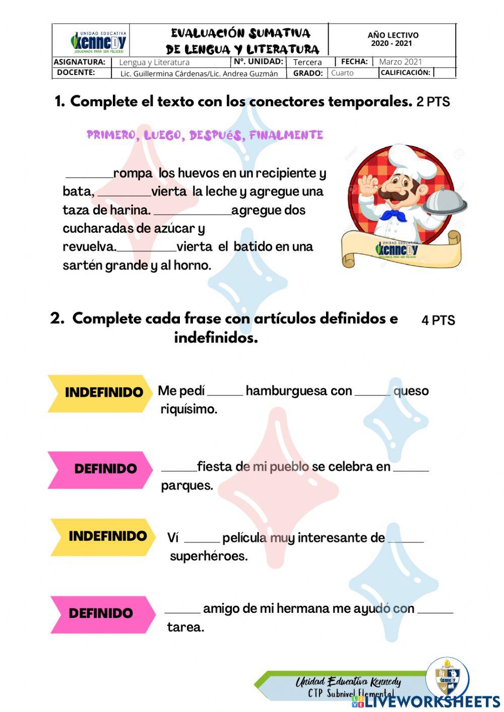 EVALAUACIÓN SUMATIVA LENGUA GRUPO DE LA MAÑANA