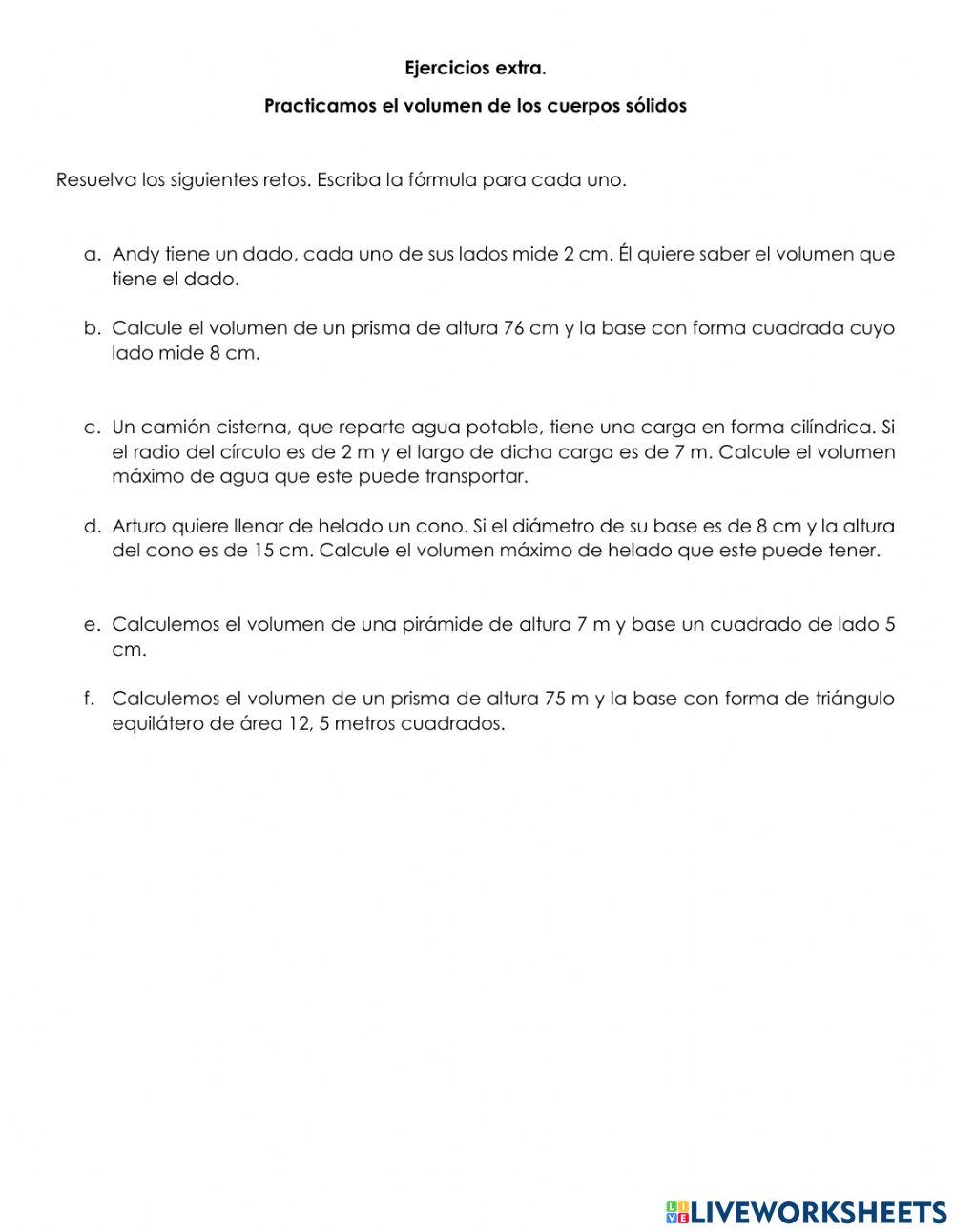 Volumen de Cuerpos sólidos