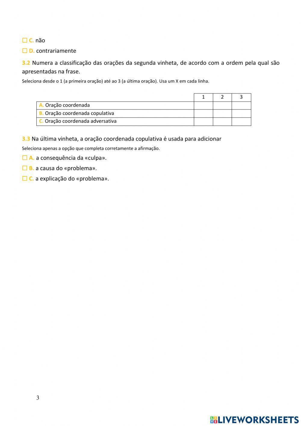 Frases simples e complexas. Coordenação de orações