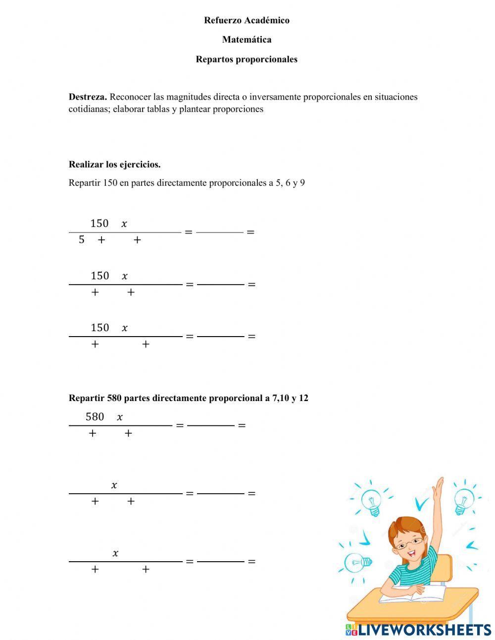 Reparto directamente proporcional