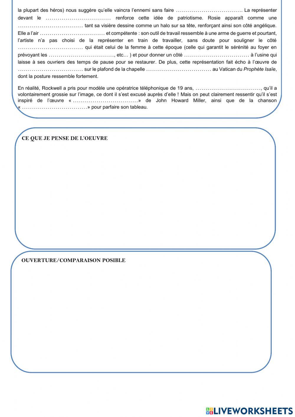 Fiche HDA Rosie the Riveter