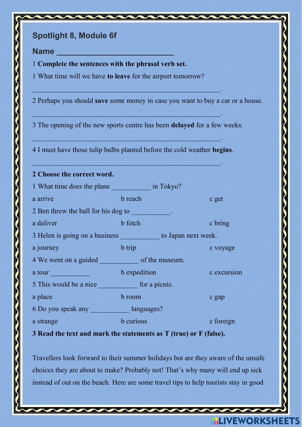 Spotlight 8 , module 6F