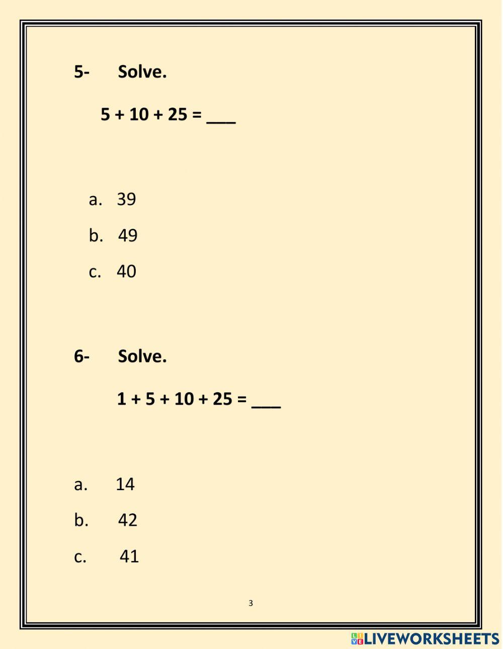 Chapter 8 Readiness Check- Skip Count