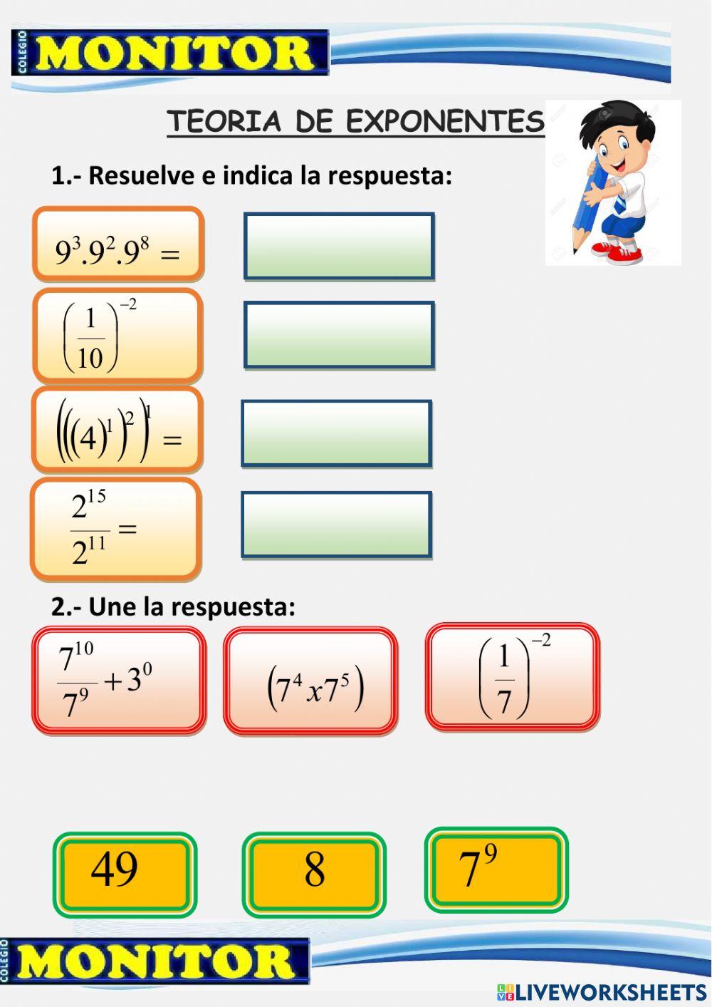 Teoría de Exponentes