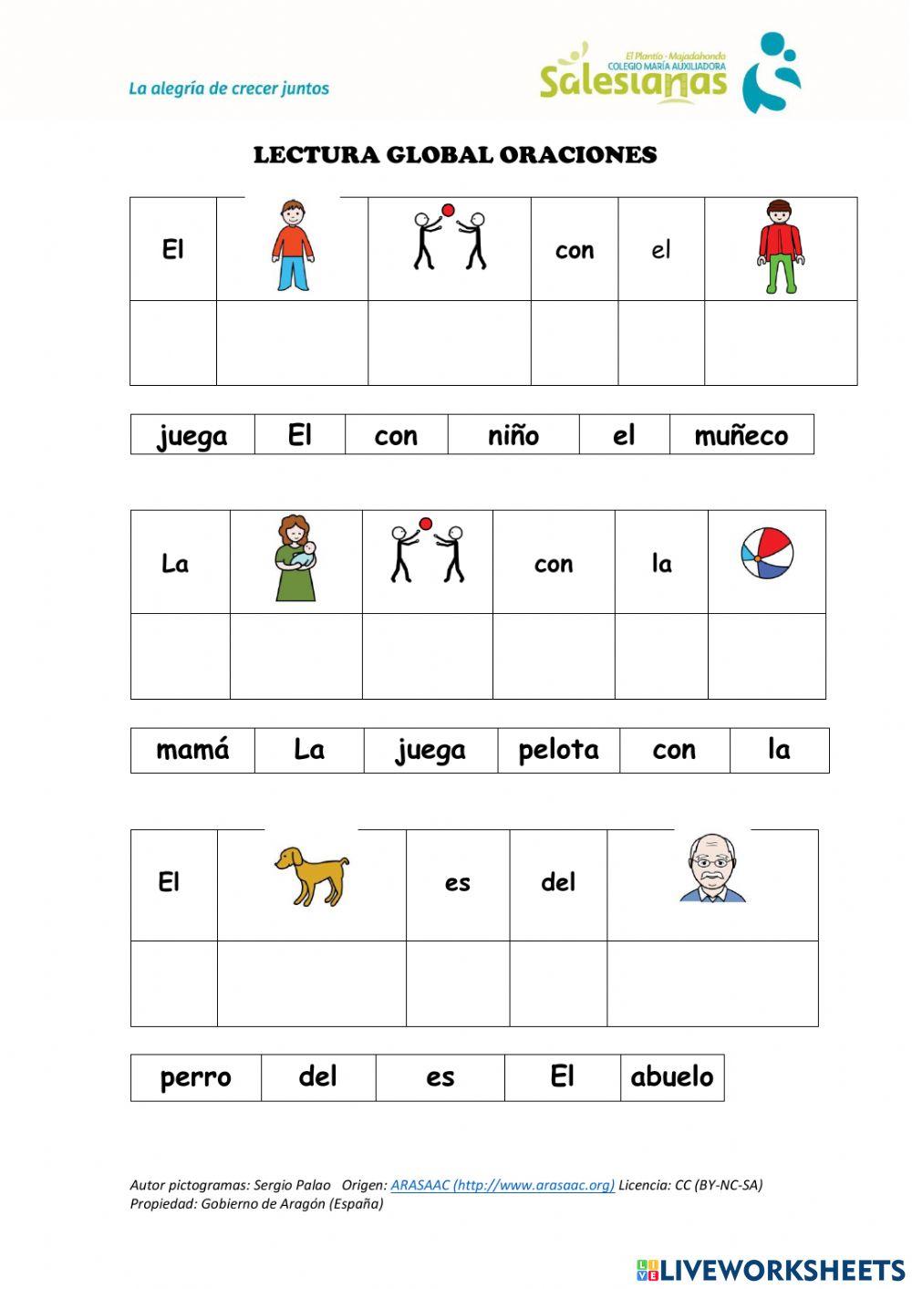 Lectura global oraciones