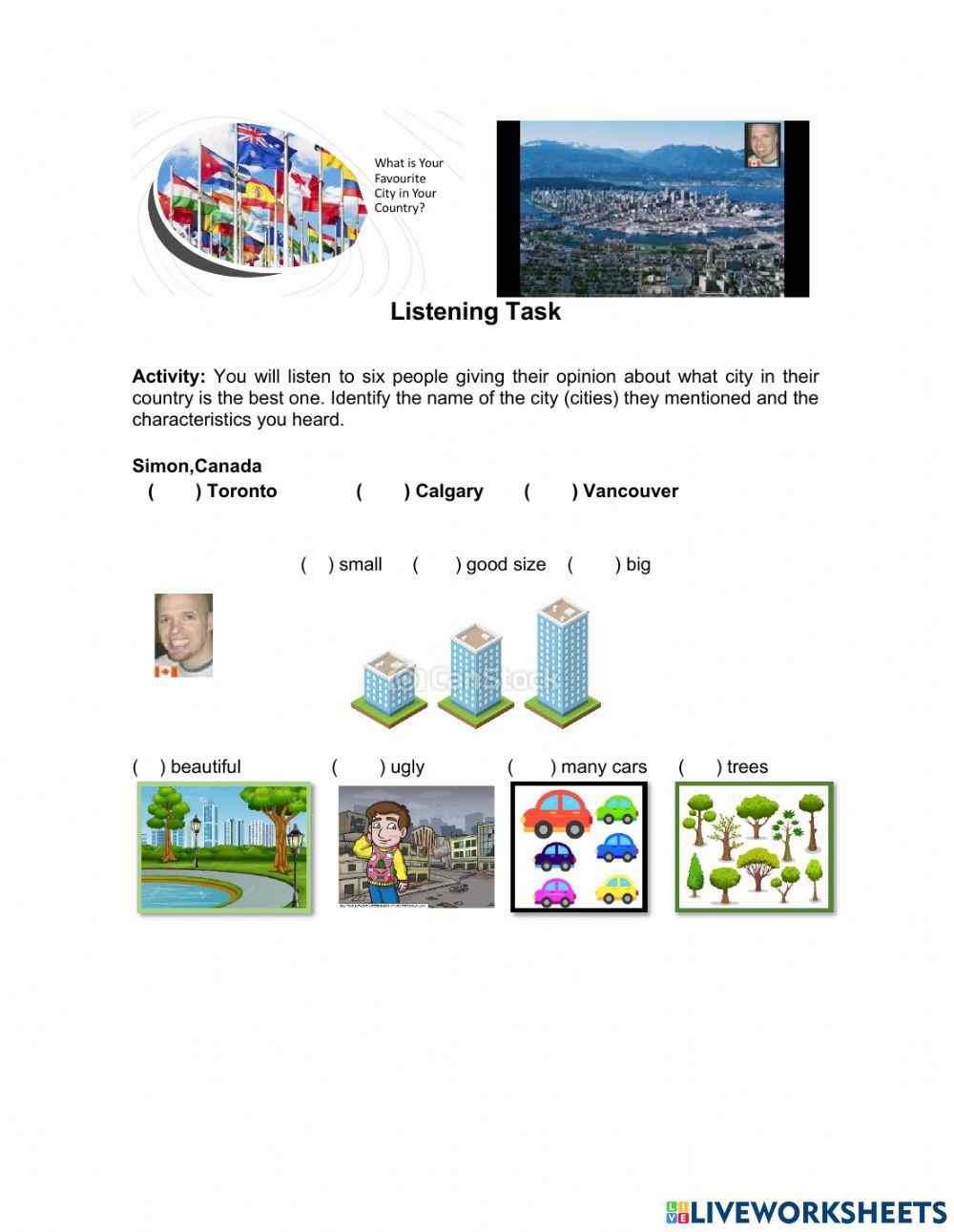 Listening: What is Your Favourite City in Your Country?