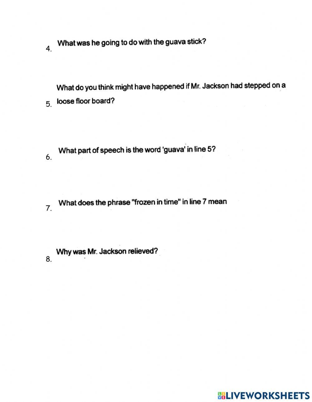 Comprehension- Homework