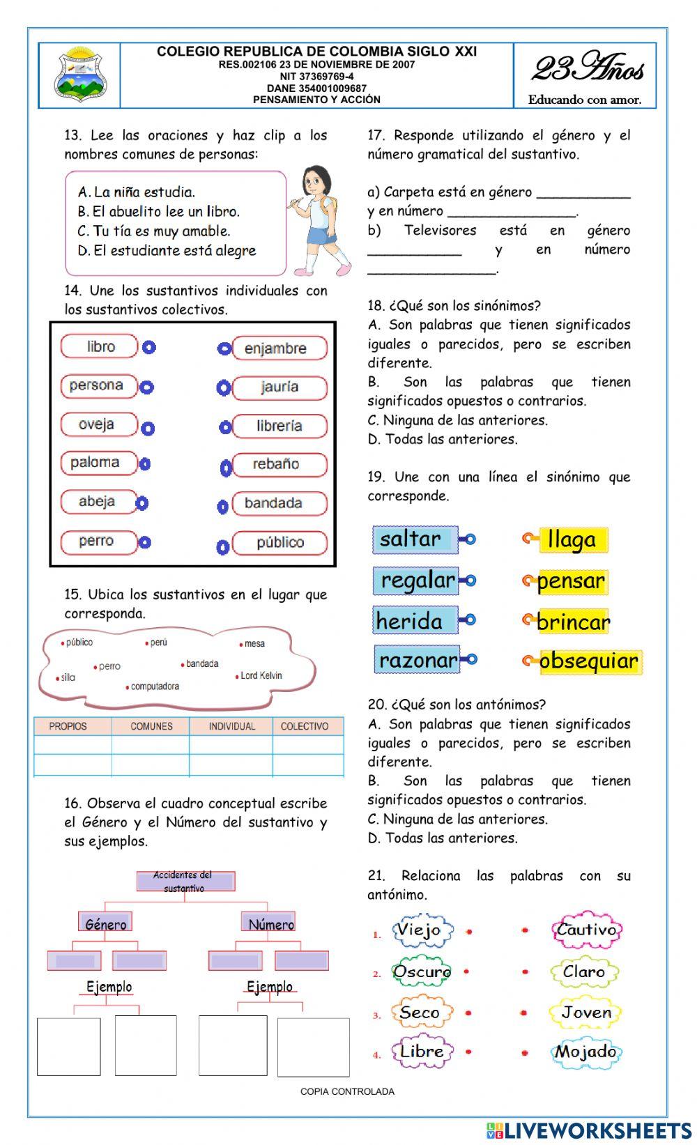 Bimestral grado tercero