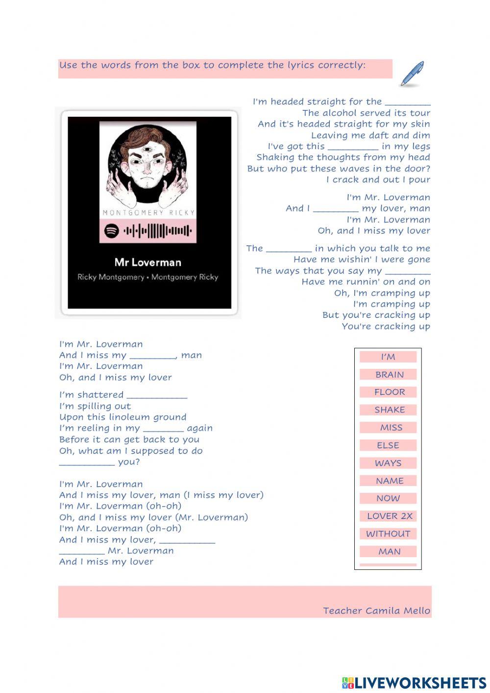 Mr Loverman Ricky Montgomery