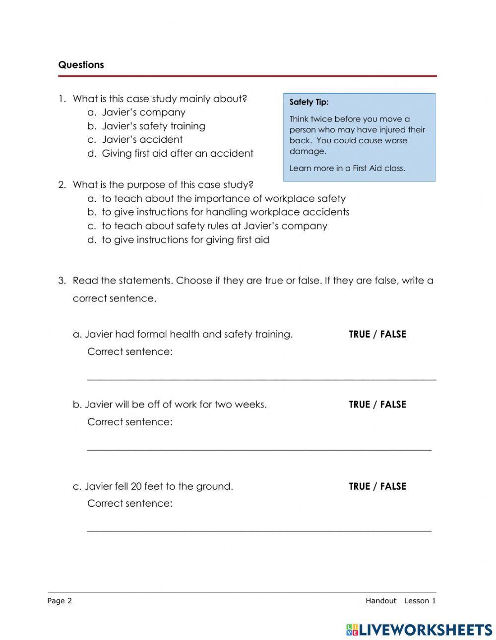 Accidents at Work - Reading