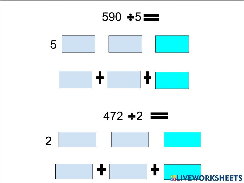 Area model division worksheet live worksheets