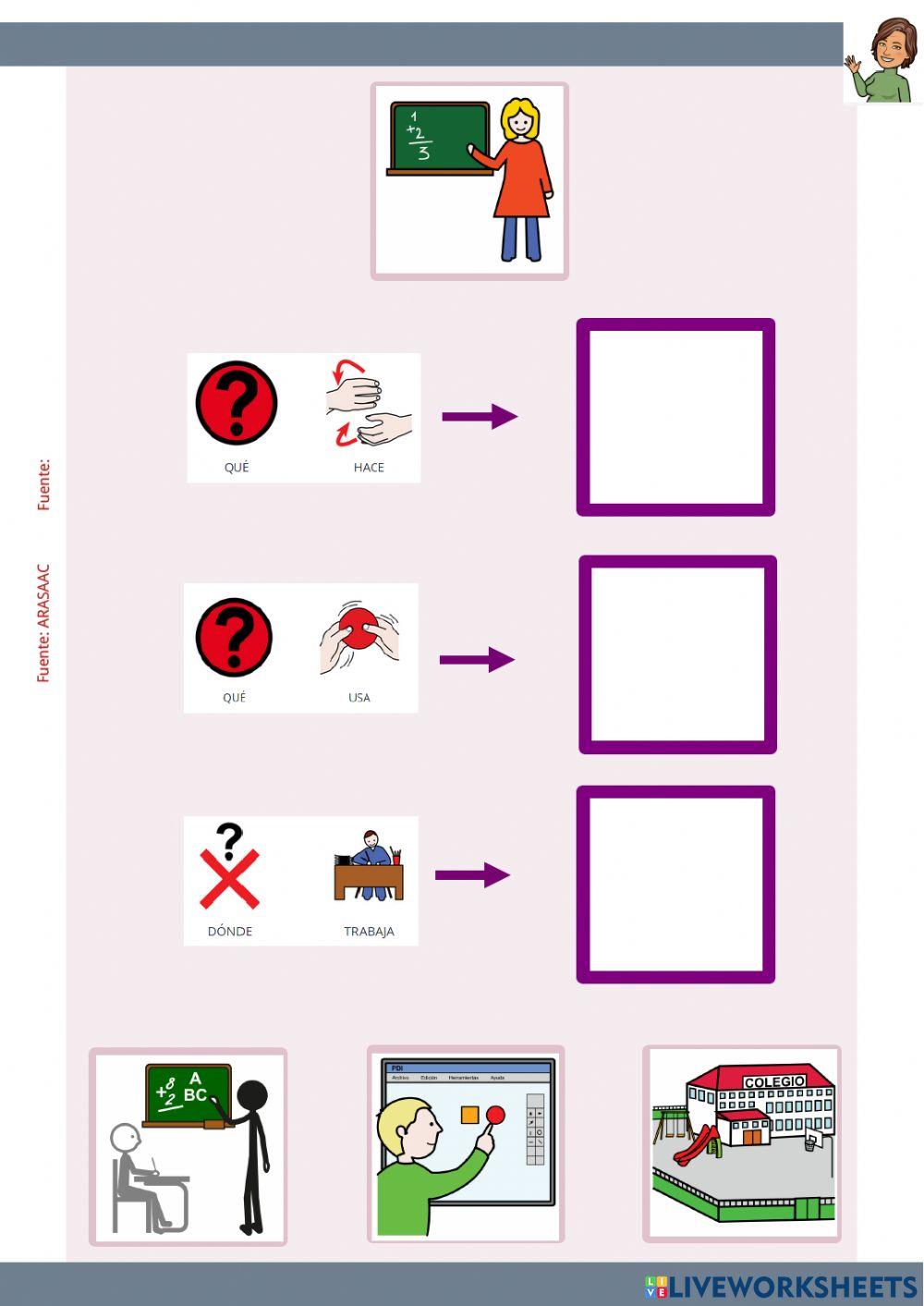 Comprensión de preguntas profesiones