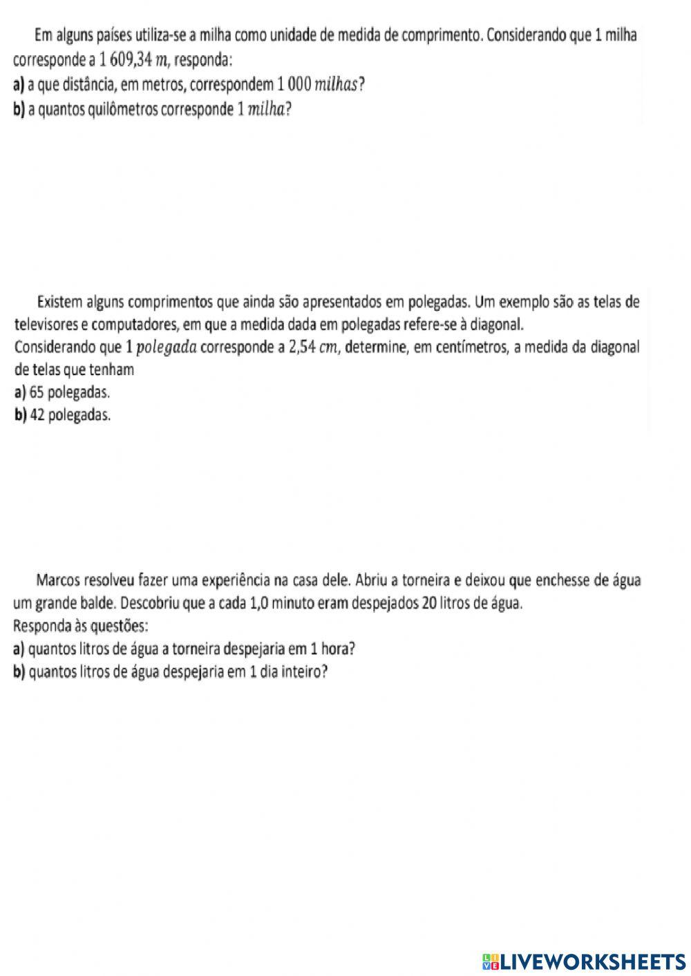 Lista-8 conversão medidas