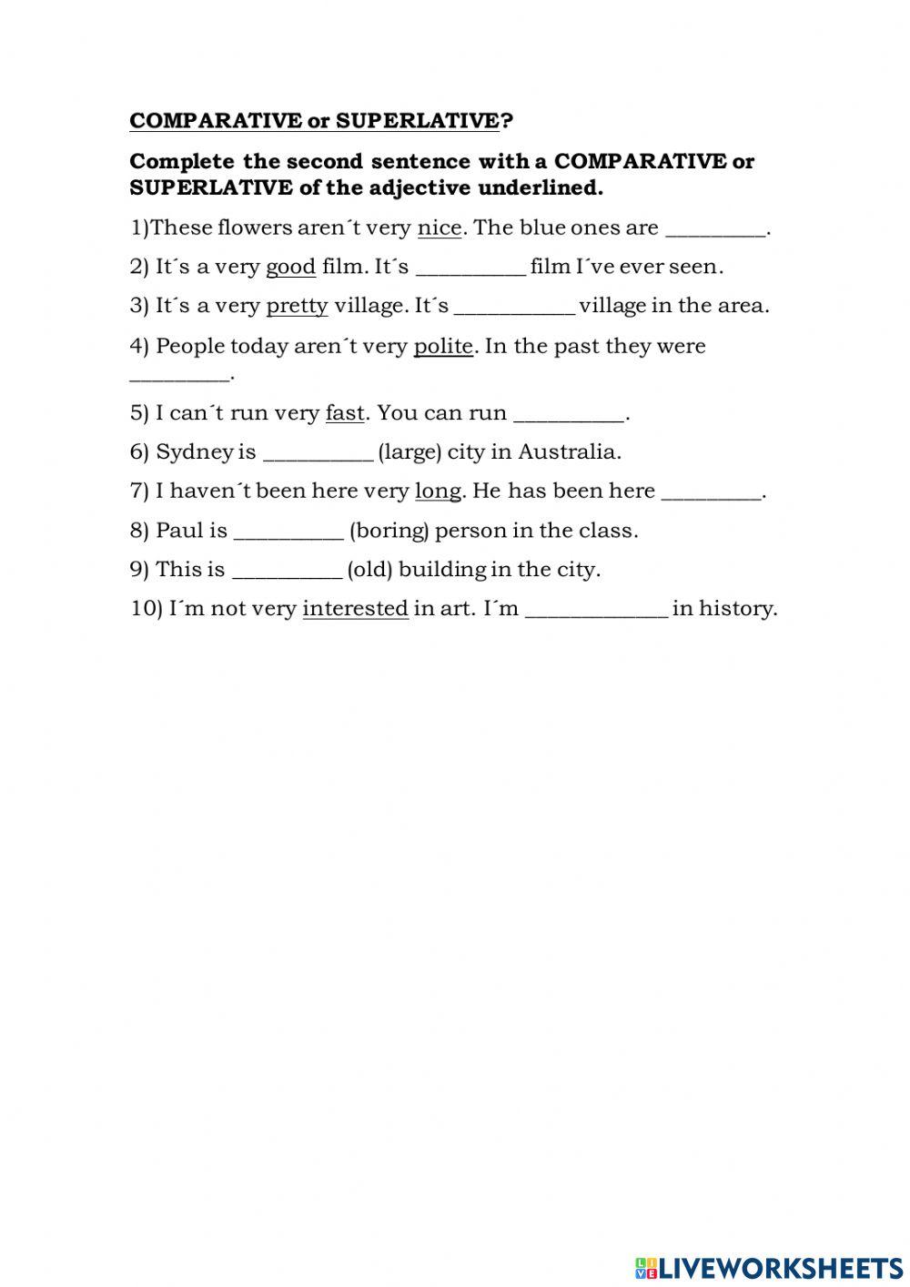 Comparative and Superlative