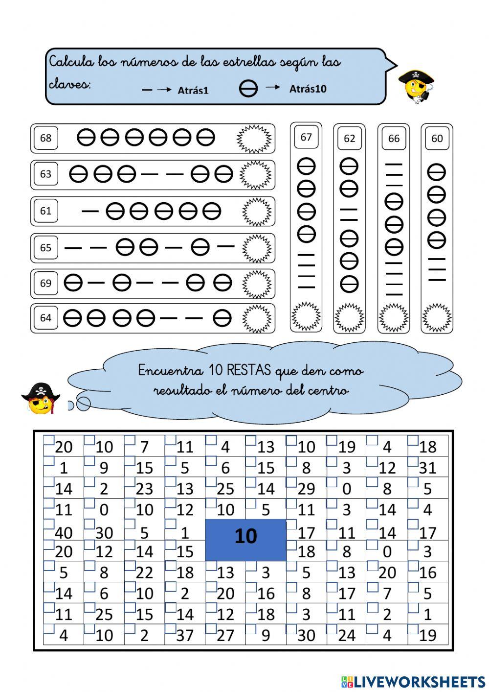Numeración abn 1º primaria ficha 70