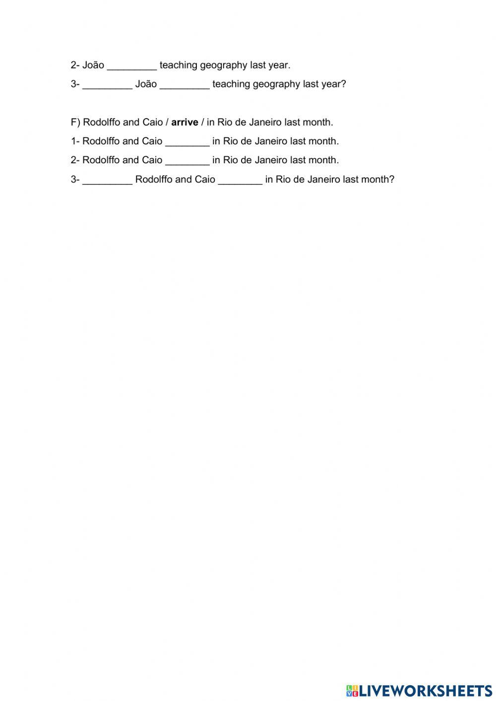 Past Simple- Regular Verbs