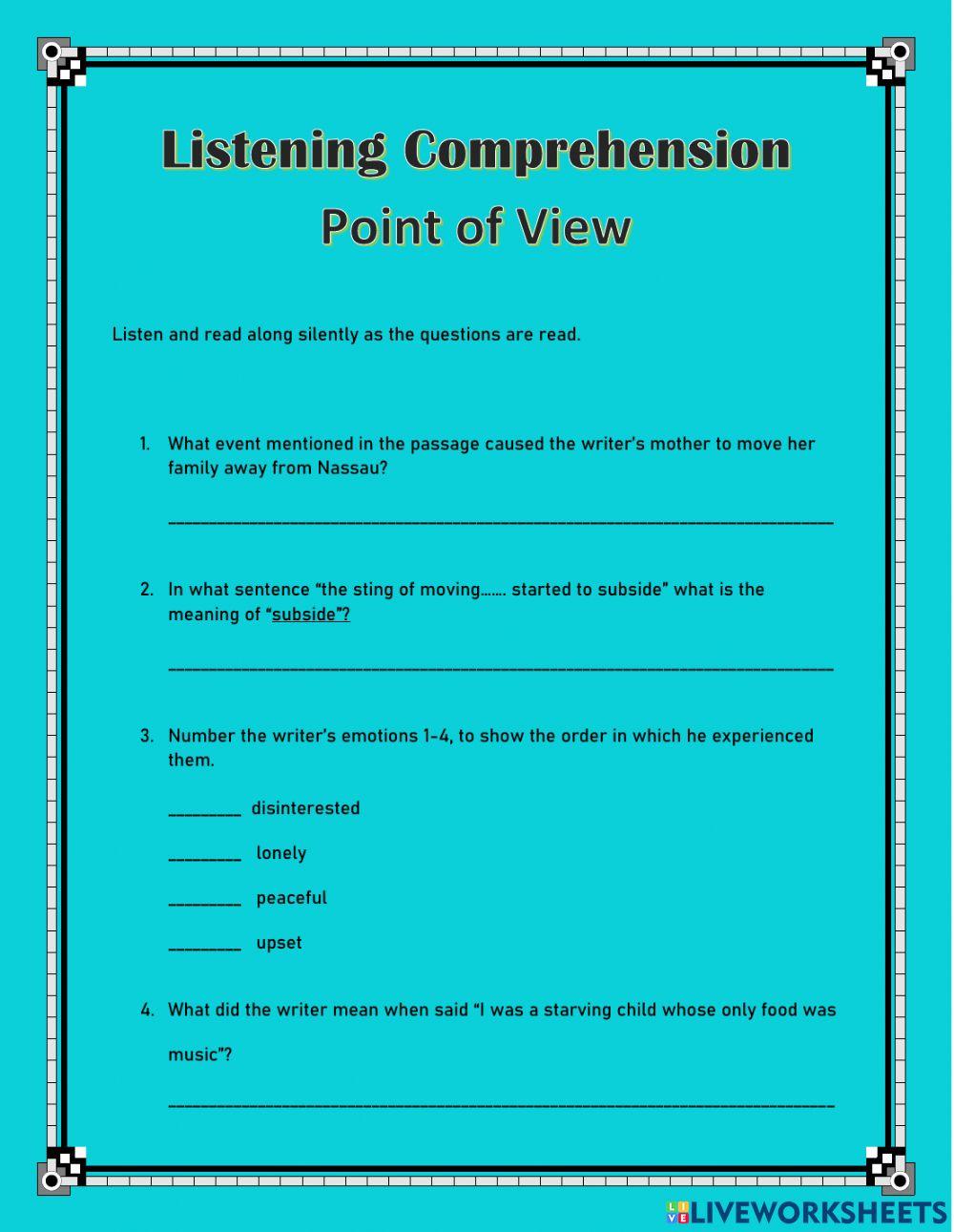 Listening Comprehension