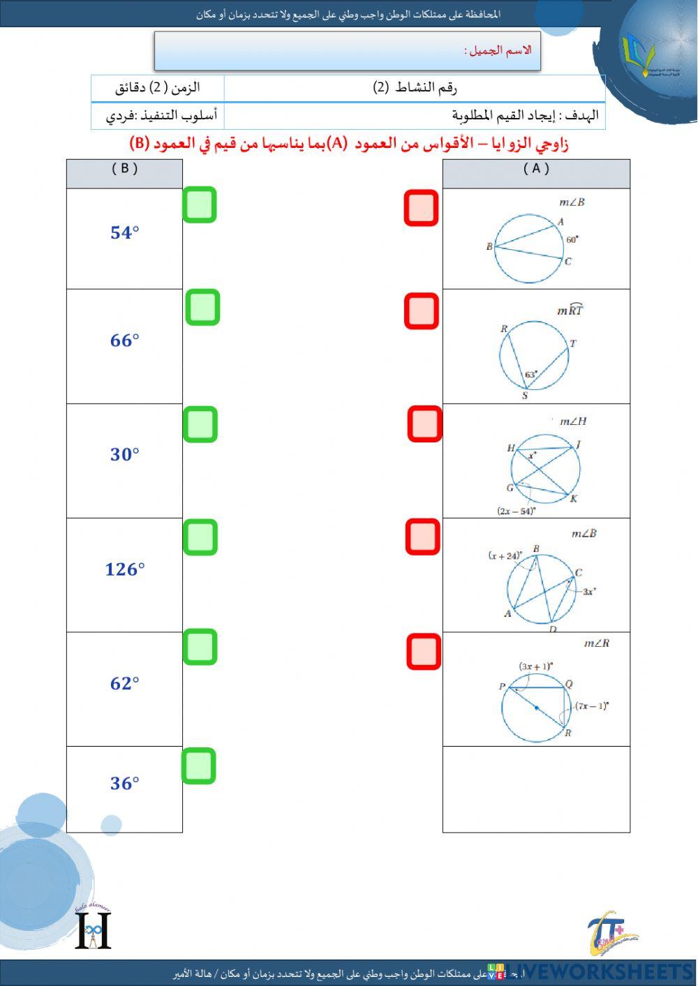 الزاوية المحيطية