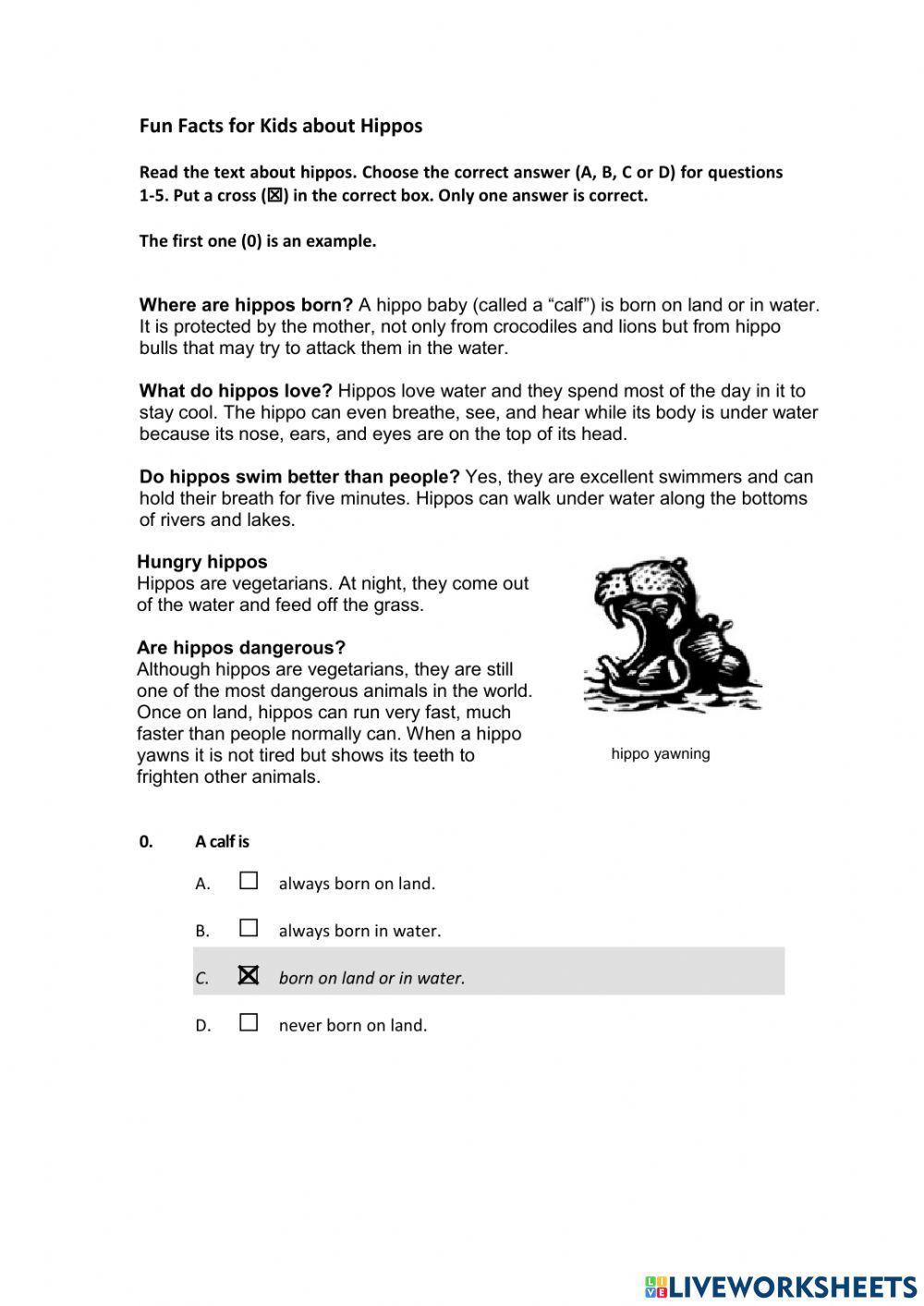 Fun facts for kids about Hippos