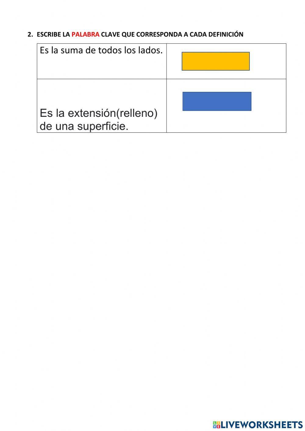 Perímetro y áreas de cuadrilateros