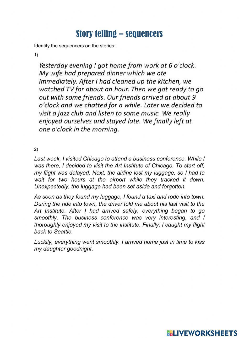 Story telling - sequencers