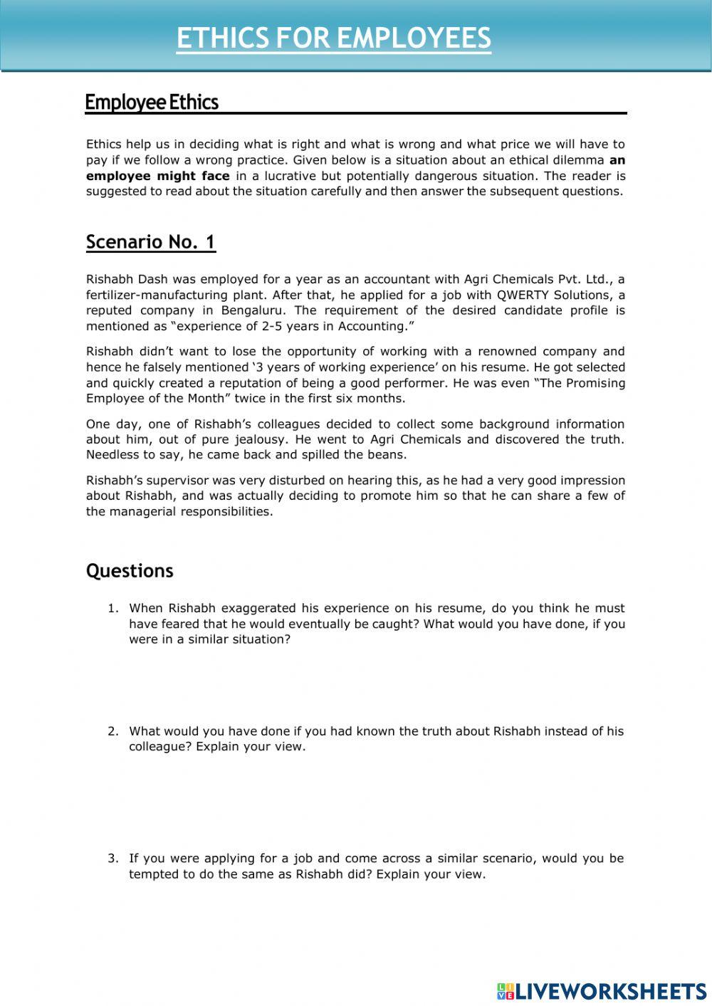 – Professional Ethic