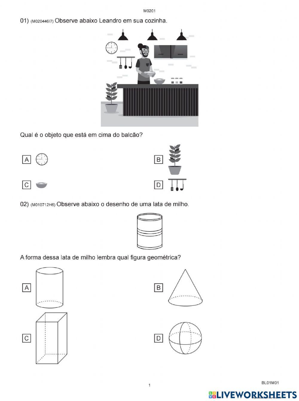 Avaliação diagnóstica matemática parte 1