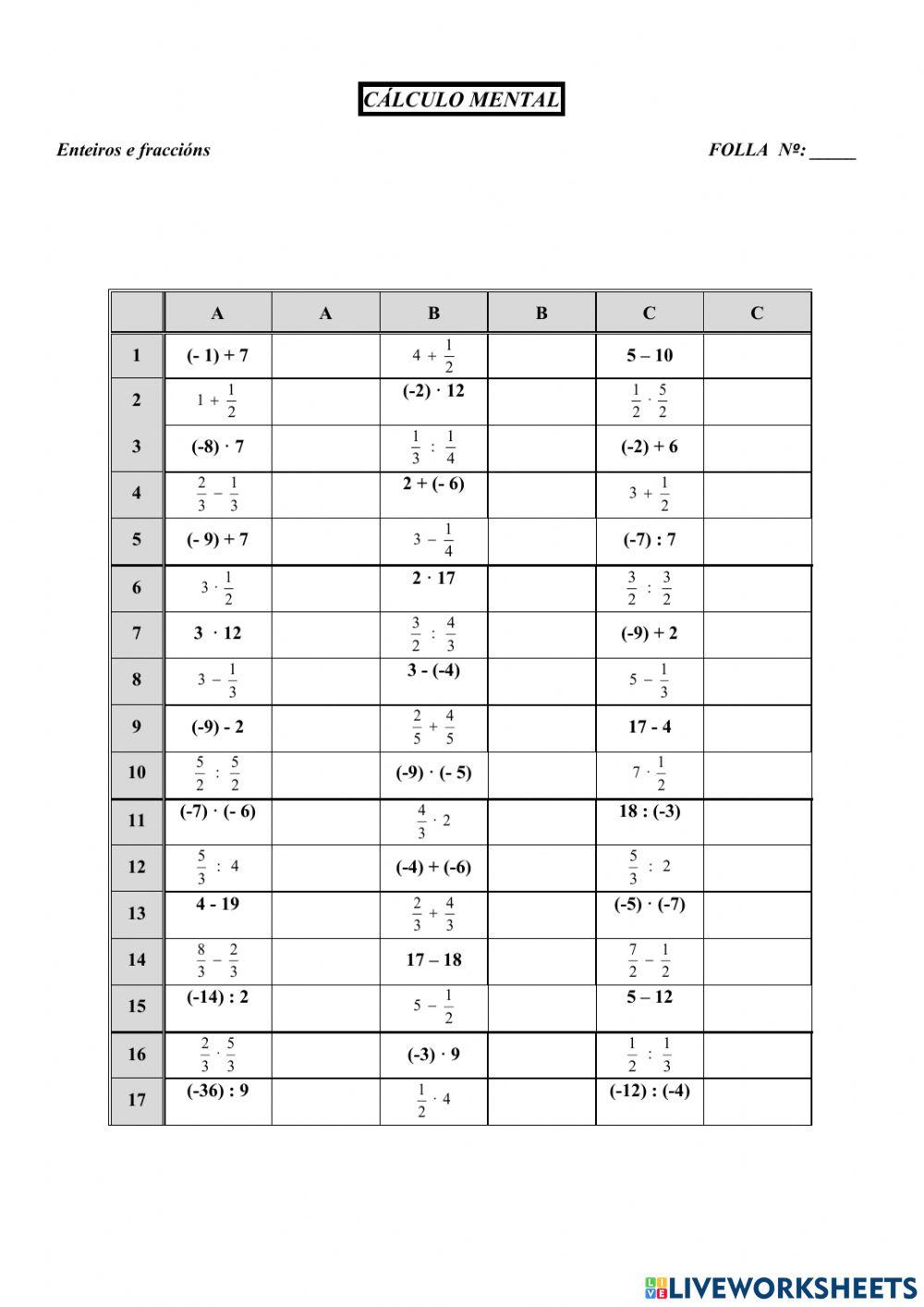 Fraccións e enteiros