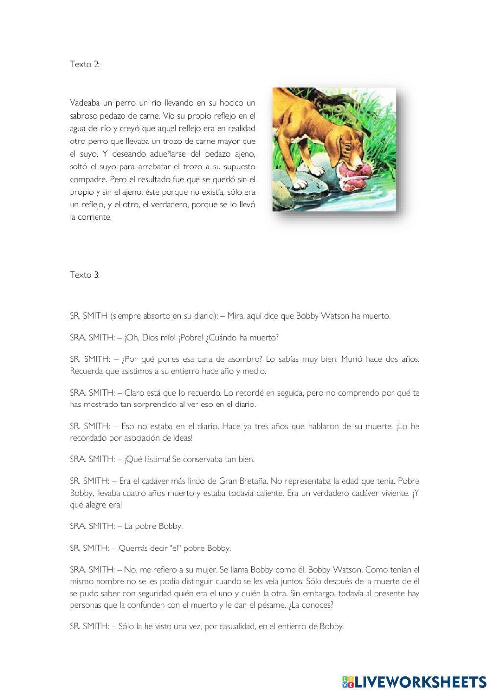 Actividad sobre los géneros literarios