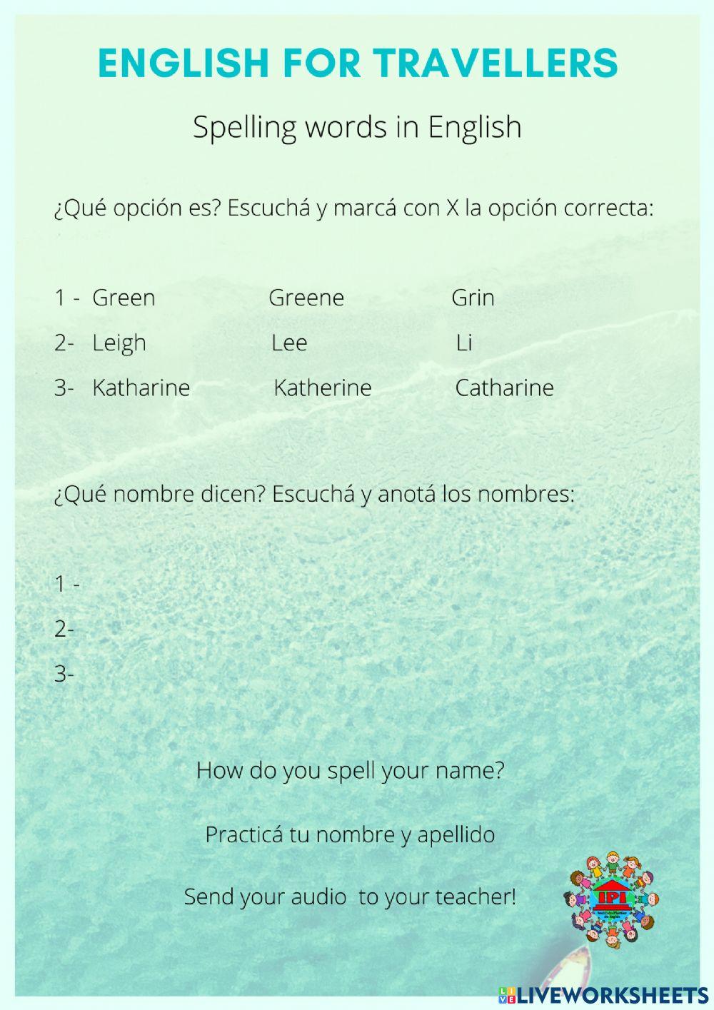 Spelling names and surnames