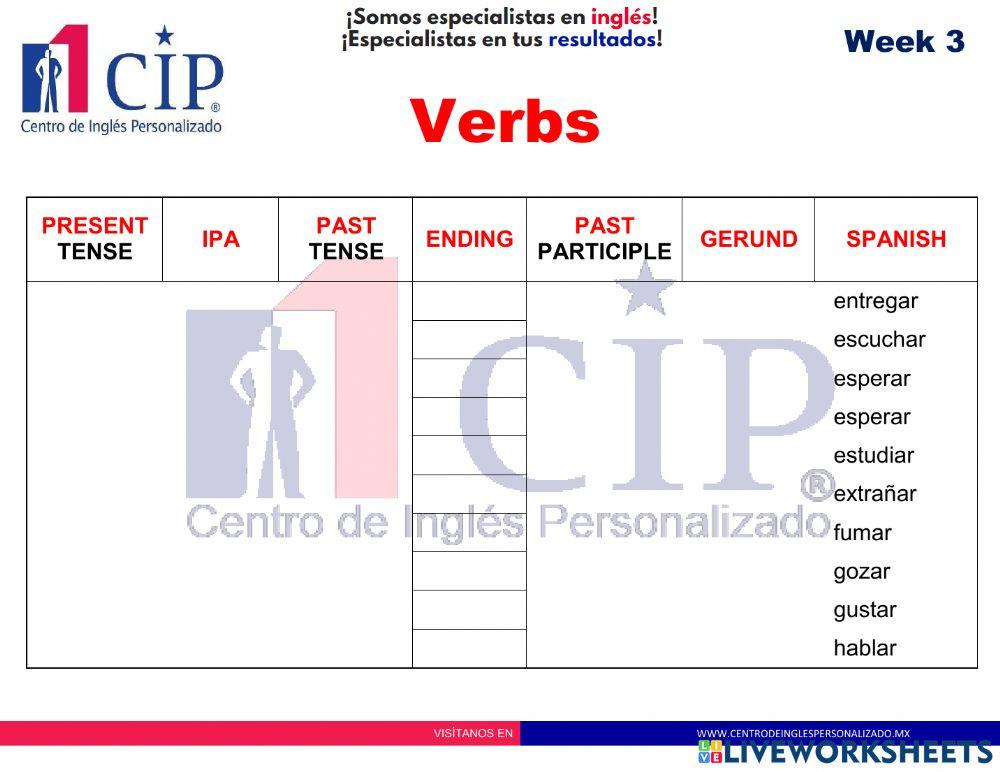 Verbs week 3