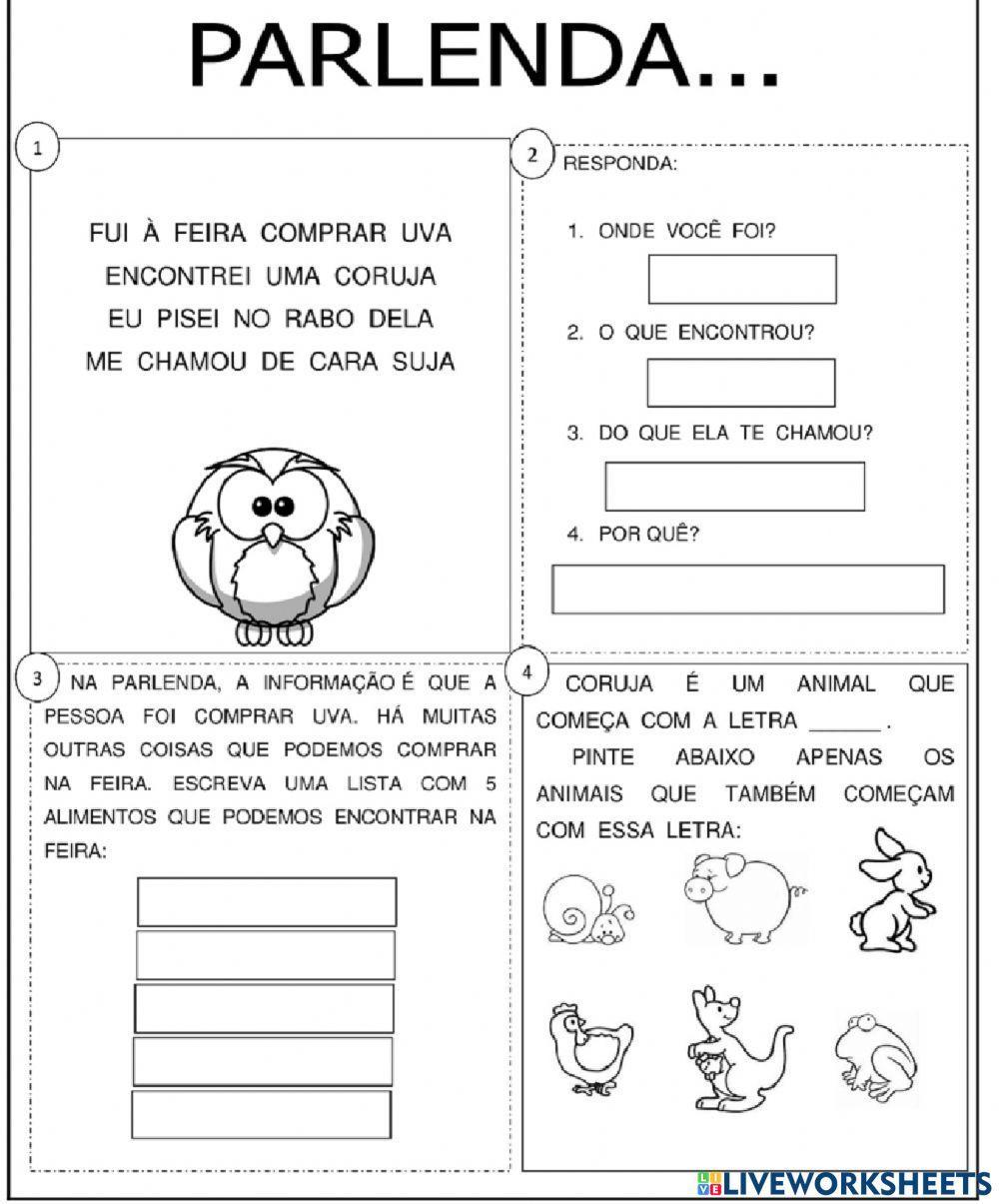 PARLENDA FUI A FEIRA COMPRAR UVA