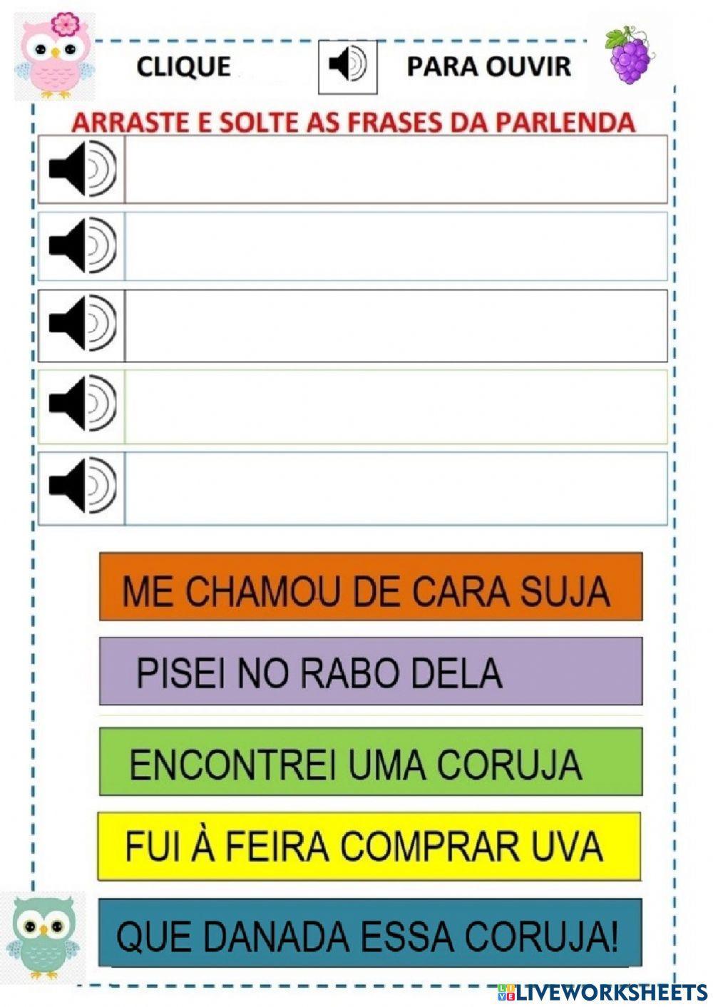 PARLENDA FUI A FEIRA COMPRAR UVA