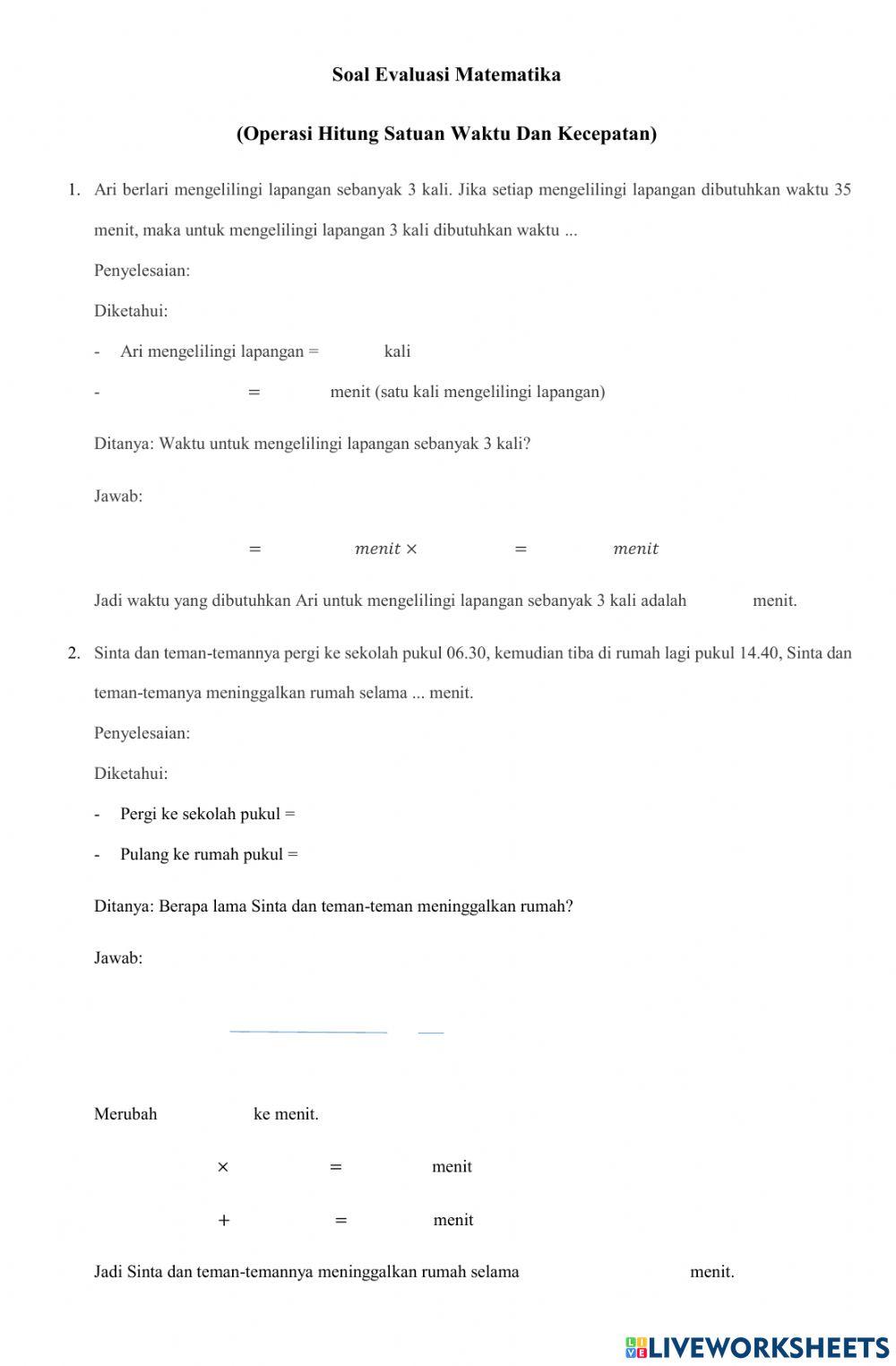 Matematika Kecepatan