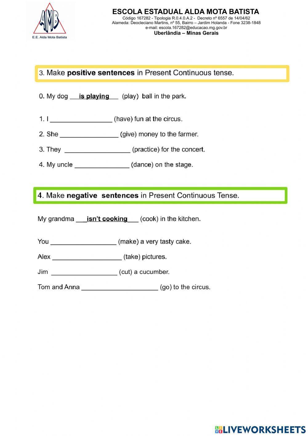 Present Continuous Tense