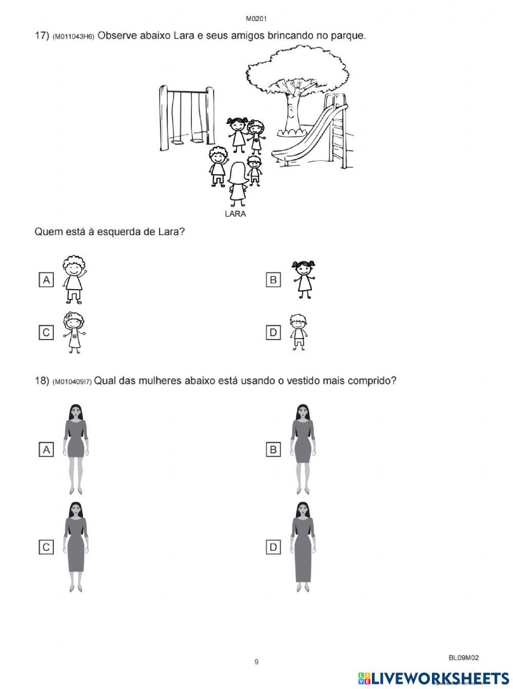 Avaliação diagnóstica matemática parte 2