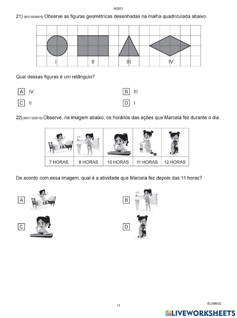 Avaliação diagnóstica matemática parte 2