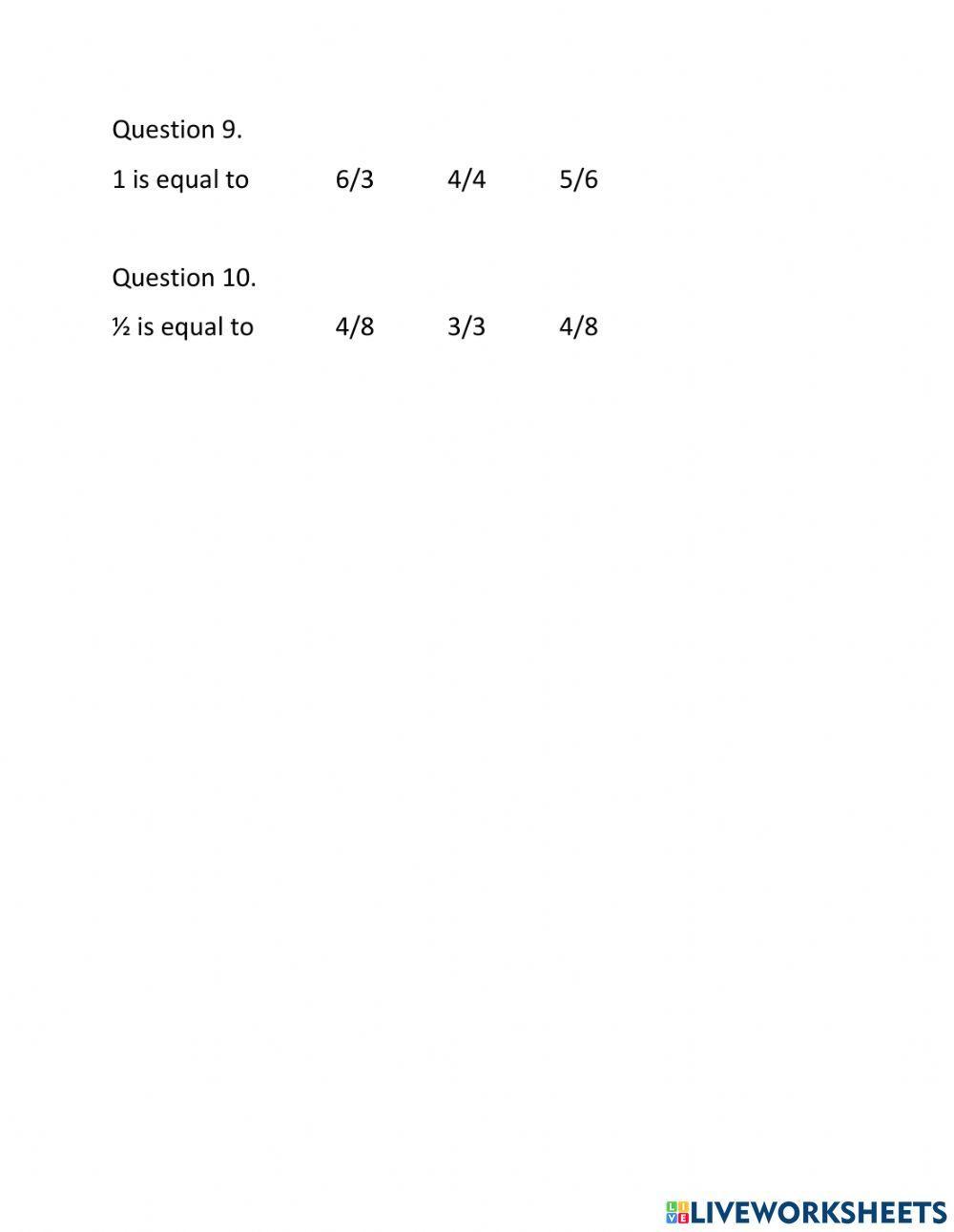 Equivalent fractions