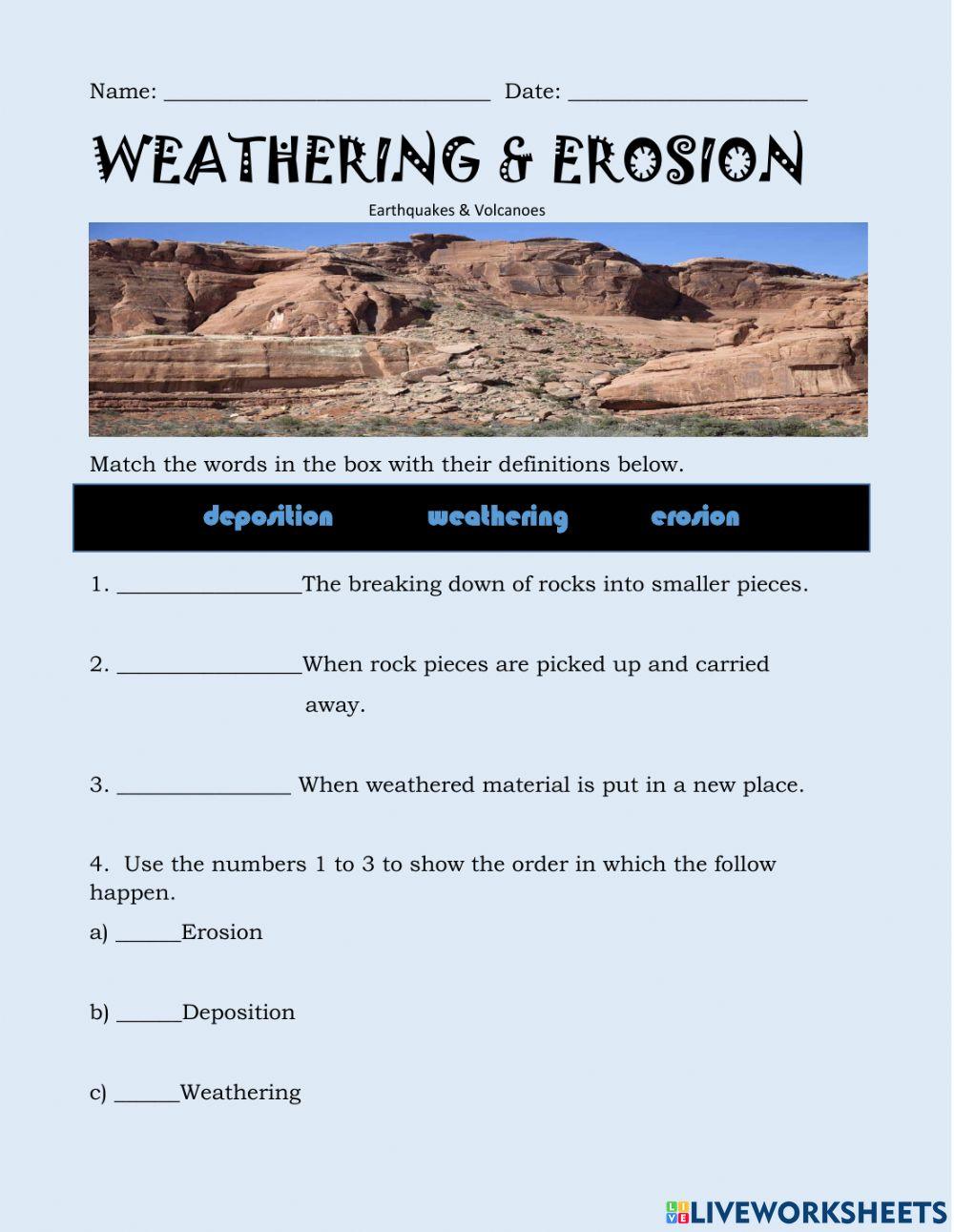 2222689 Weathering and Erosion Worksheet JSJones