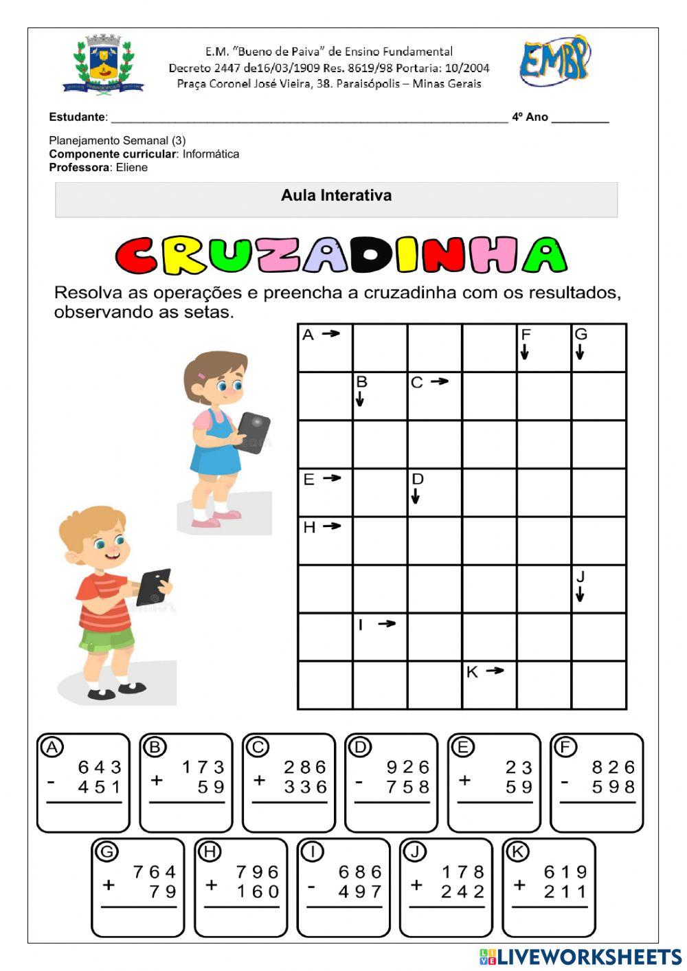 CRUZADINHA DAS OPERAÇÕES 1