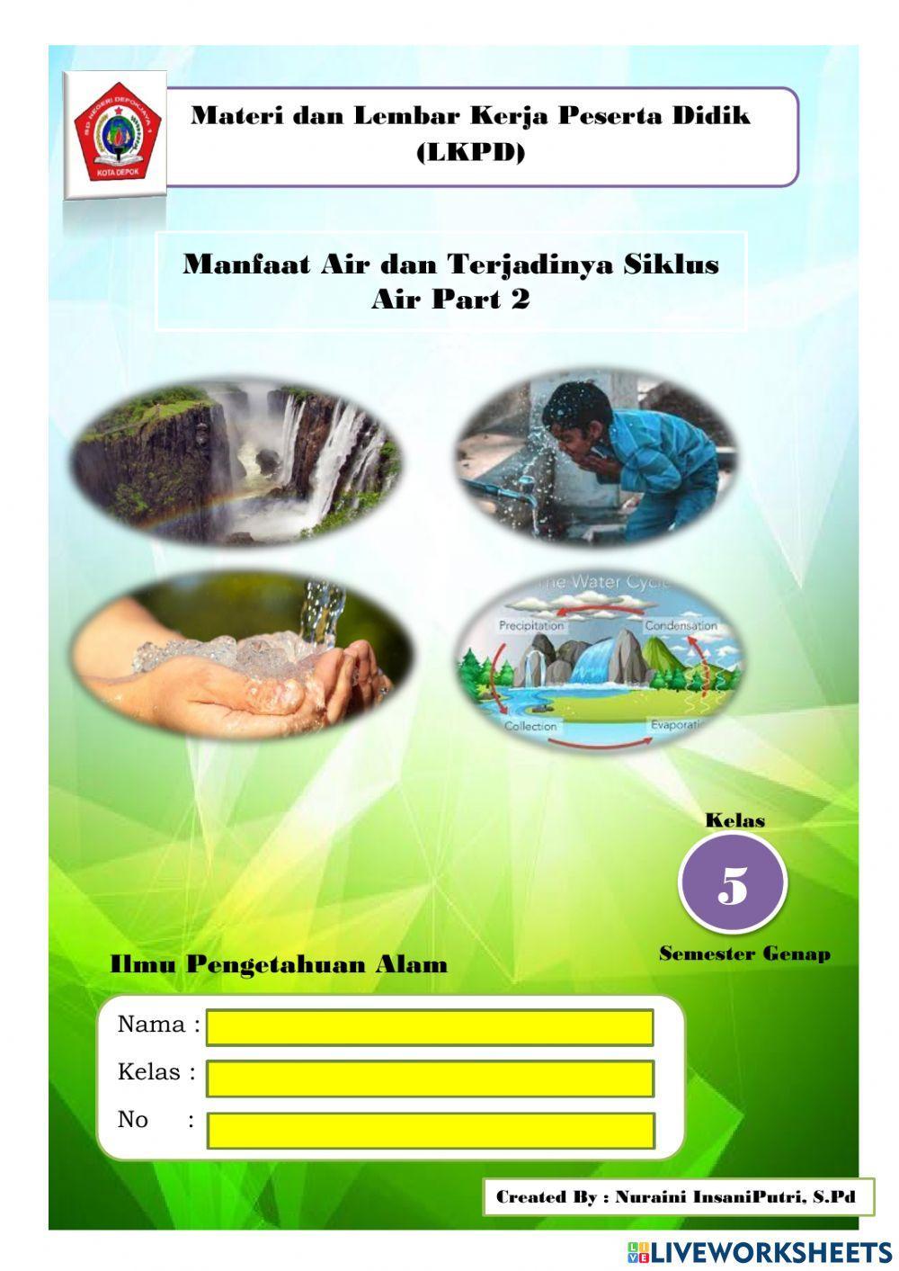 IPA : Siklus Air dan Kegiatan Manusia yang Berdampak Pada Siklus Air