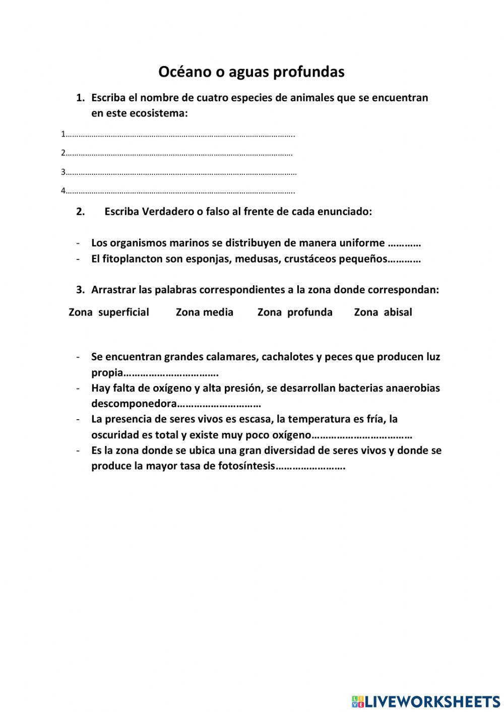 Oceano o aguas profundas