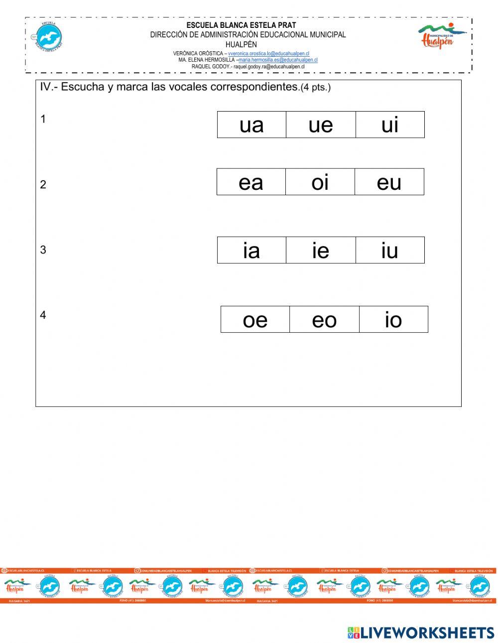 Evaluación de las vocales