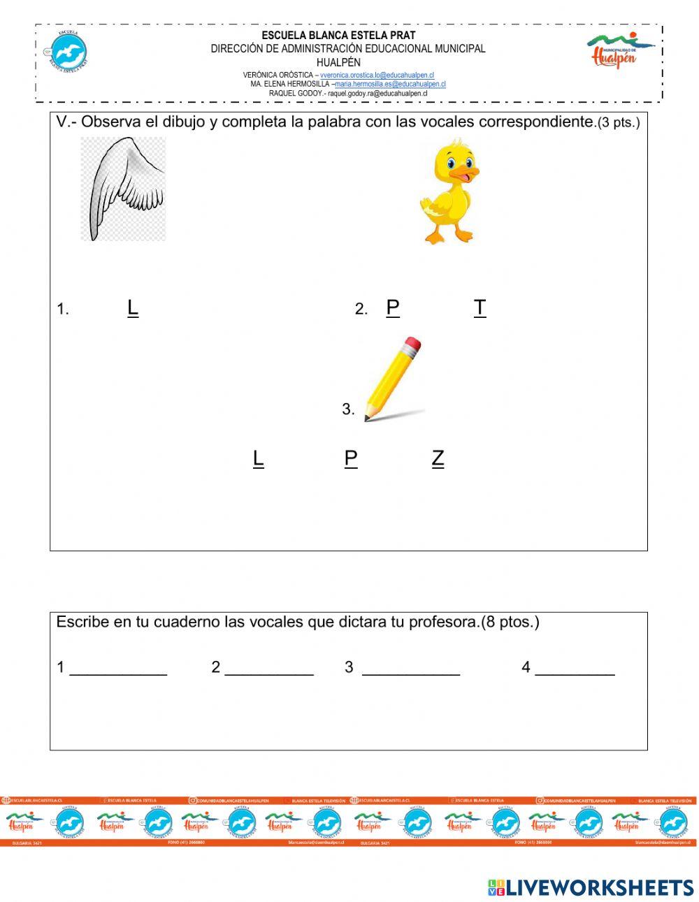 Evaluación de las vocales