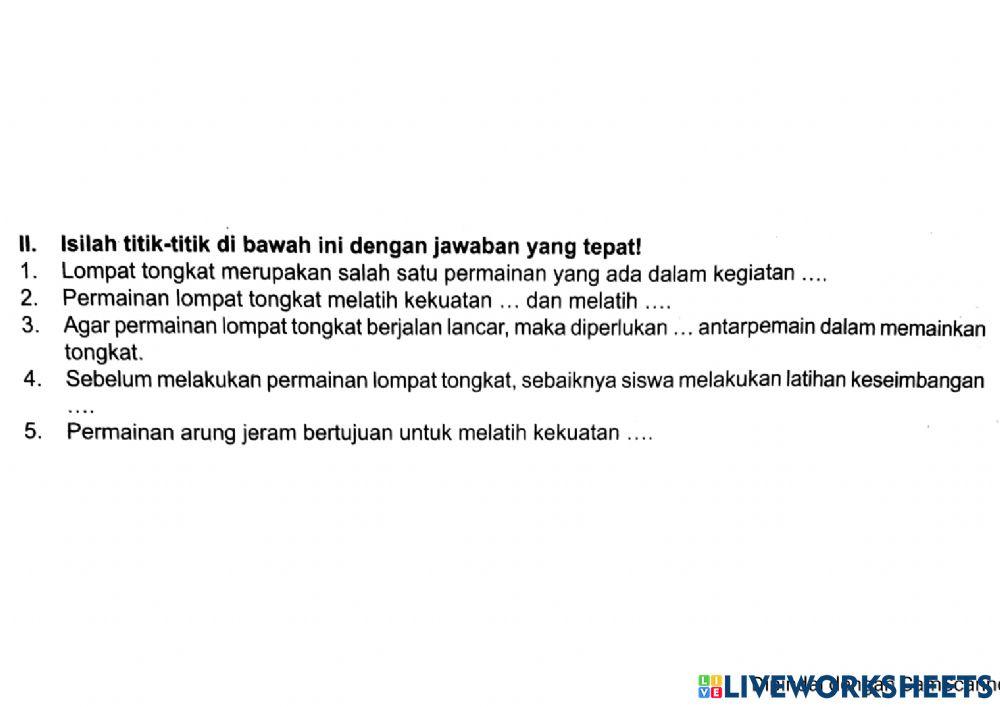 Penilaian Harian PJOK