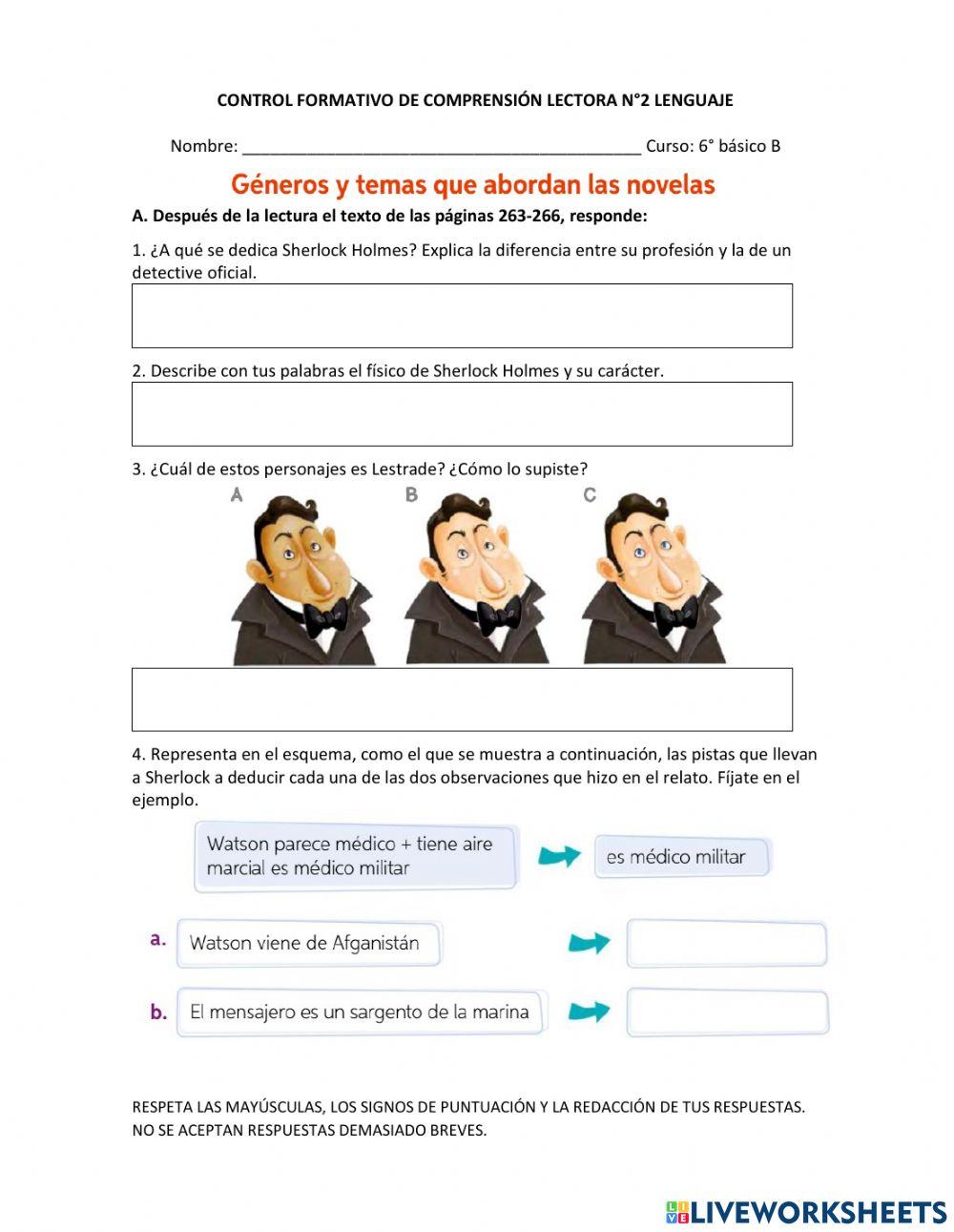 Control de comprensión lectora N° 2