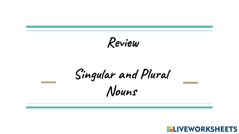 Singular and Plural Nouns