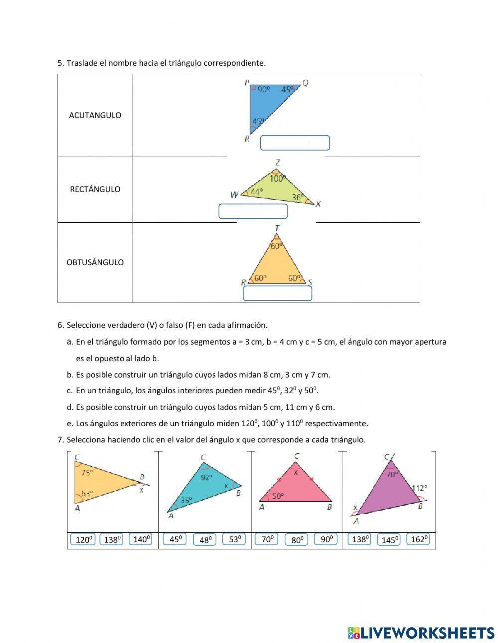 Clasificación y propiedades de los triángulos